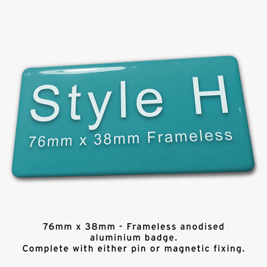 Frameless Custom Staff Name Badge Style H